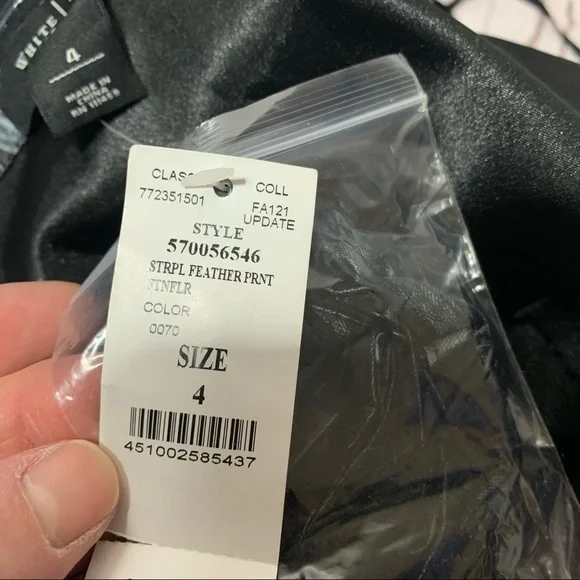 Nwt Whbm Strapless Feather Print Dress - Picture 9 of 9